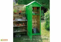 Jardipolys Armoire De Jardin En Bois Simia - 90 X 58 X 204 Cm -Abri et rangement boutique 0100539va