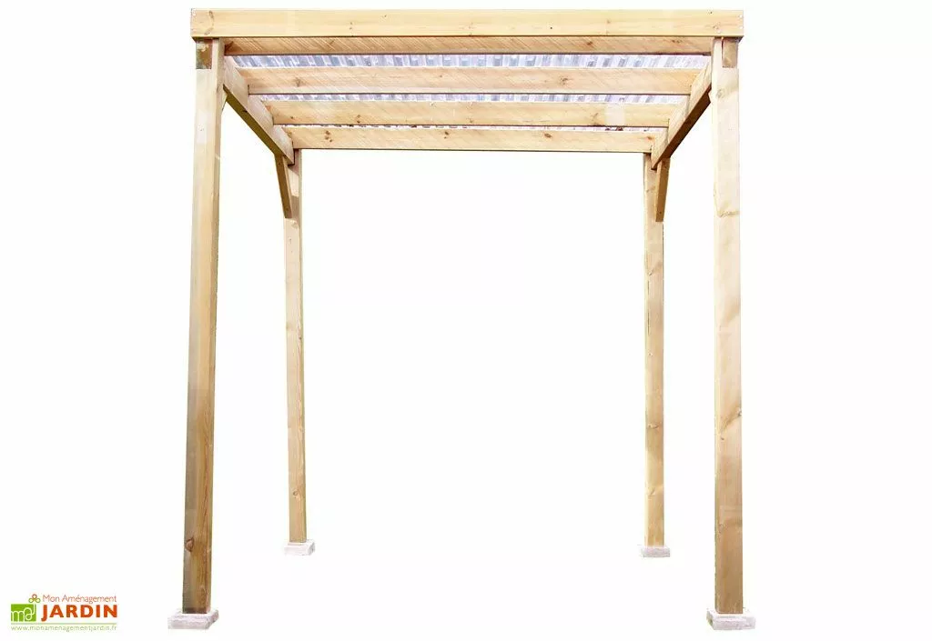 Habrita Tonnelle Autoportée Carport En Bois Autoclave Toit Plat 200x200cm 4 Habrita Tonnelle Autoportée Carport En Bois Autoclave Toit Plat 200x200cm – Image 2