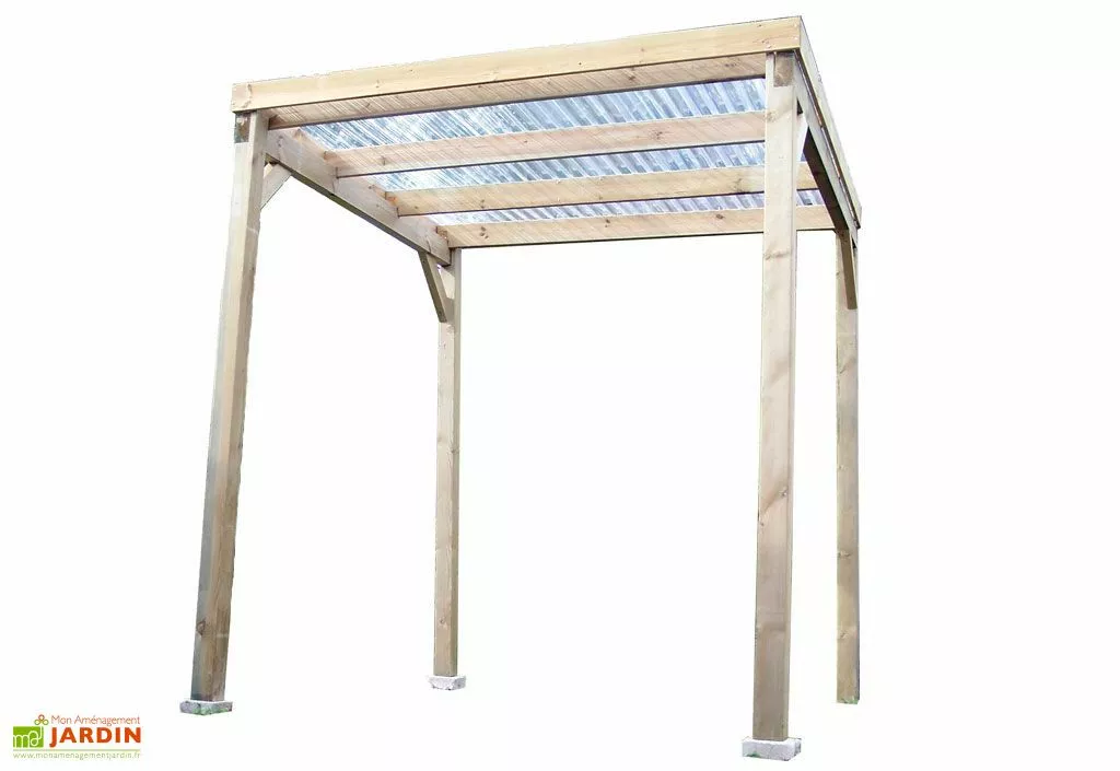 Habrita Tonnelle Autoportée Carport En Bois Autoclave Toit Plat 200x200cm 5 Habrita Tonnelle Autoportée Carport En Bois Autoclave Toit Plat 200x200cm – Image 3