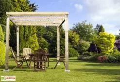 Habrita Tonnelle Autoportée Carport En Bois Autoclave Toit Plat 200x200cm