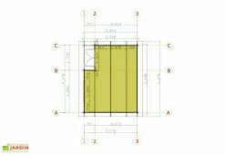 Eurovudas Abri De Jardin Bois Alpina (499x399x243) 44 Mm -Abri et rangement boutique abri de jardin alpina 5x4 p