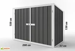Easyshed Coffre Multifonctions En Métal Anticorrosion 0,35 Mm 1 X 2 M -Abri et rangement boutique abri de jardin multifonction metal