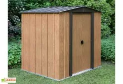 Spacemaker Abri De Jardin En Acier Galvanisé Imitation Bois Woodlake - 2,93 M²