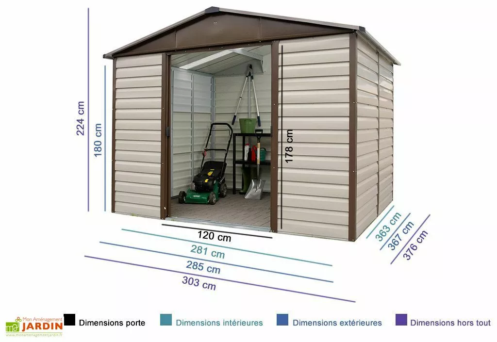 Yardmaster Abri De Jardin Acier Galvanisé Taupe Marron 376 X 303 Cm 11,39 M² 5 Yardmaster Abri De Jardin Acier Galvanisé Taupe Marron 376 X 303 Cm 11,39 M² – Image 3