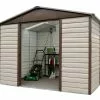 Yardmaster Abri De Jardin Acier Galvanisé Taupe Marron 237 X 303 Cm 7,18 M² -Abri et rangement boutique abri jardin acier galvanise marron beige tbsl 1 2