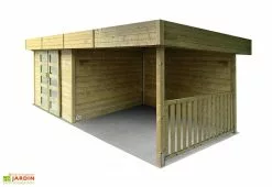 Solid Abri De Jardin Bois 28 Mm Avec Auvent 19,88 M² - Arhus 28 Mm -Abri et rangement boutique abri jardin arhus solid