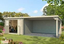 Eden Partenaire Jardin Abri De Jardin + Auvent En Bois D’Epicéa Brut 21 M²