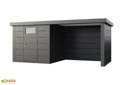 Telluria Abri De Jardin En Métal Avec Auvent Lounge – 12,5 M² -Abri et rangement boutique abri jardin auvent droite lounge anthracite