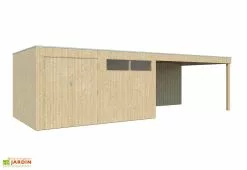 Gardenas Abri De Jardin En Bois D’épicéa Brut Avec Auvent – 23,9 M² -Abri et rangement boutique abri jardin auvent gardenas 23m2