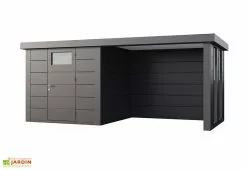 Telluria Abri De Jardin En Métal Avec Auvent Vitré Lounge – 12,5 M² -Abri et rangement boutique abri jardin auvent vitre droite anthracite