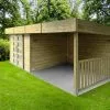 Solid Abri De Jardin Bois 28 Mm Avec Auvent 19,88 M² - Arhus 28 Mm -Abri et rangement boutique abri jardin bois arhus