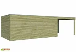 Gardenas Abri De Jardin En Bois Traité Autoclave Et Auvent - 28 Mm