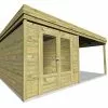 Abri Français Abri De Jardin En Bois De Pin Traité Avec Auvent – 23,2 M² -Abri et rangement boutique abri jardin bois avec auvent 1