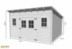 Habrita Abri De Jardin En Bois Avec Toiture 1 Pente 400x400cm (Sens Au Choix) -Abri et rangement boutique abri jardin bois brut toit multidirectionnel 400x400cm