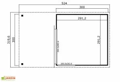 Lasita Abri De Jardin Avec Auvent Bois Brut Ep. 44 Mm 16,7 M² - Domeo 2 Plus -Abri et rangement boutique abri jardin bois domeo 2 plus