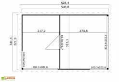 Lasita Abri De Jardin En Bois Brut Ep. 44 Mm 18,09 M² - Domeo 3 Plus -Abri et rangement boutique abri jardin bois domeo 3 plus 2