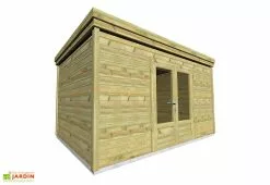 Abri Français Abri De Jardin En Bois De Pin Traité Et Toiture Bac Acier – 10,5 M²