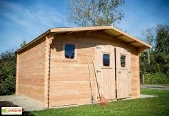 Habrita Abri De Jardin En Bois Douglas 28 Mm – 15,28 M² : 4,01 X 3,81 M
