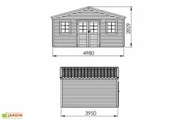 Forest Style Abri De Jardin En Bois D’épicéa Brut Shelty+ 20 M² -Abri et rangement boutique abri jardin bois epicea brut shelty 20m2 1