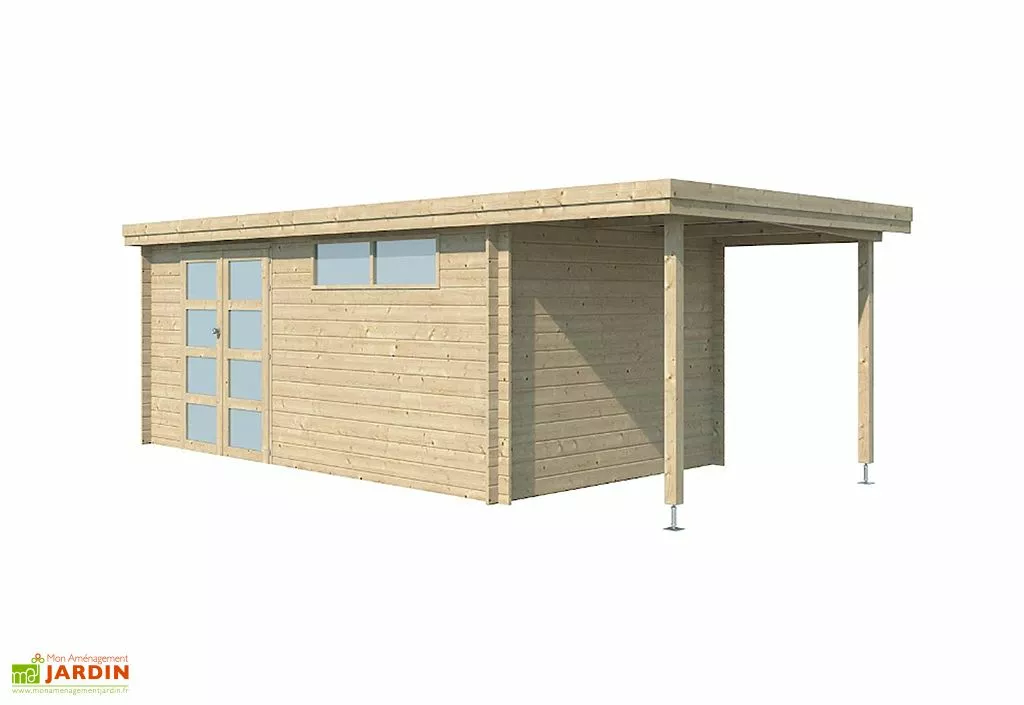 Gardenas Abri De Jardin Bois D’Épicéa Toit En Acier + Extension Oregon 18 M² 3 Gardenas Abri De Jardin Bois D’Épicéa Toit En Acier + Extension Oregon 18 M²