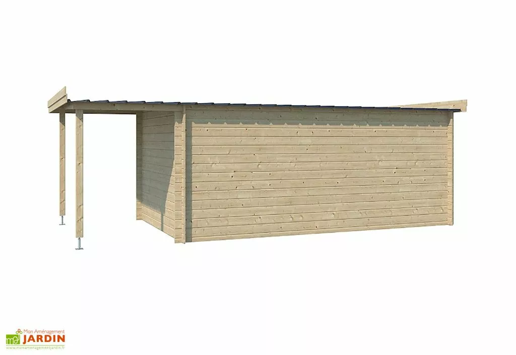 Gardenas Abri De Jardin Bois D’Épicéa Toit En Acier + Extension Oregon 18 M² 5 Gardenas Abri De Jardin Bois D’Épicéa Toit En Acier + Extension Oregon 18 M² – Image 3