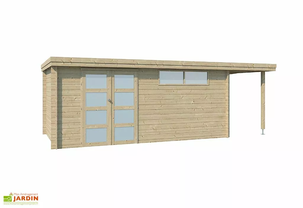Gardenas Abri De Jardin Bois D’Épicéa Toit En Acier + Extension Oregon 18 M² 4 Gardenas Abri De Jardin Bois D’Épicéa Toit En Acier + Extension Oregon 18 M² – Image 2