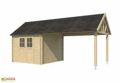 Gardenas Abri De Jardin Bois D’Épicéa Toit Shingle + Auvent Gloucester 19 M²