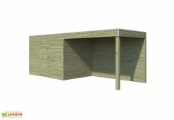 Gardenas Abri De Jardin En Bois D’épicéa Traité + Extension Qube 12 M²
