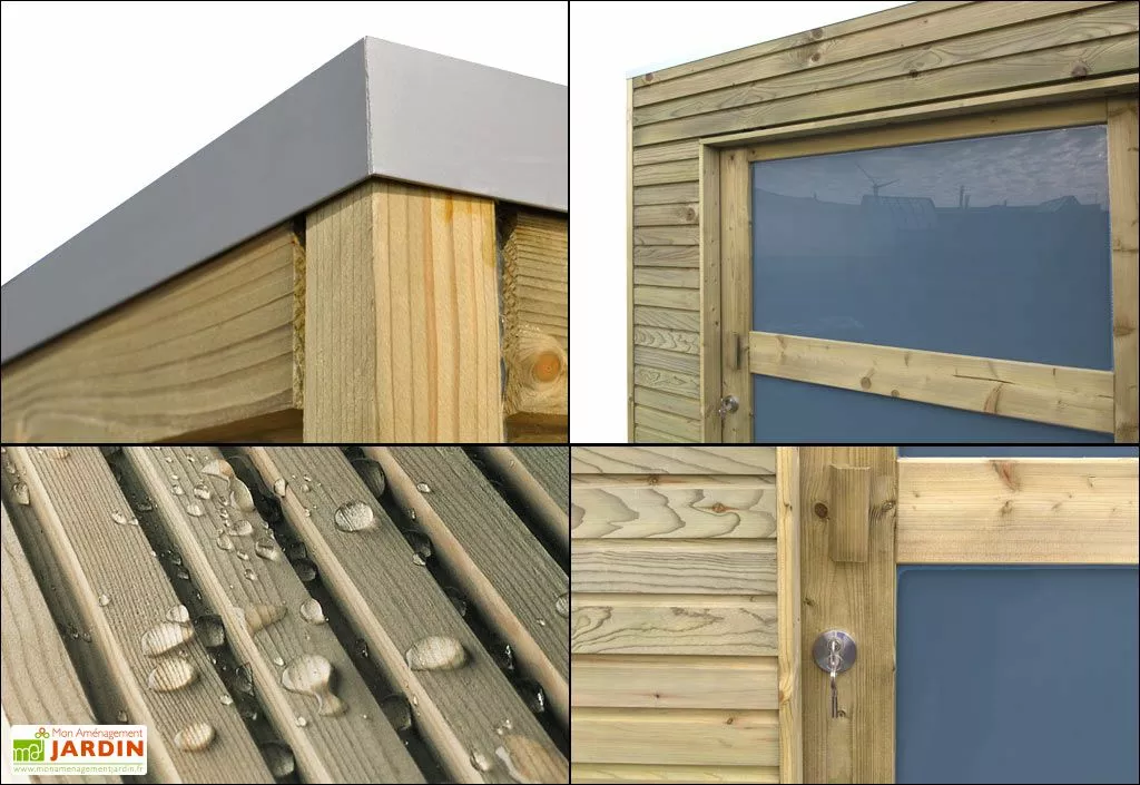 Gardenas Abri De Jardin En Bois D’épicéa Traité Qube 9 M² 5 Gardenas Abri De Jardin En Bois D’épicéa Traité Qube 9 M² – Image 3