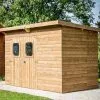 Habrita Abri De Jardin En Bois D’épicéa Traité Toit En Acier Theora – 4,97 M² -Abri et rangement boutique abri jardin bois monopente theora