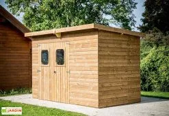 Habrita Abri De Jardin En Bois D’épicéa Traité Toit En Acier Theora – 4,97 M²