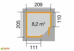 Weka Abri Jardin Bois D'Angle Quinta 21mm (209x205) -Abri et rangement boutique abri jardin bois quinta weka dimensions