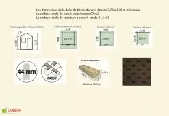 Galanis Abri De Jardin Bois Raisin (398x398x263) 44 Mm -Abri et rangement boutique abri jardin bois raisin 44 mm