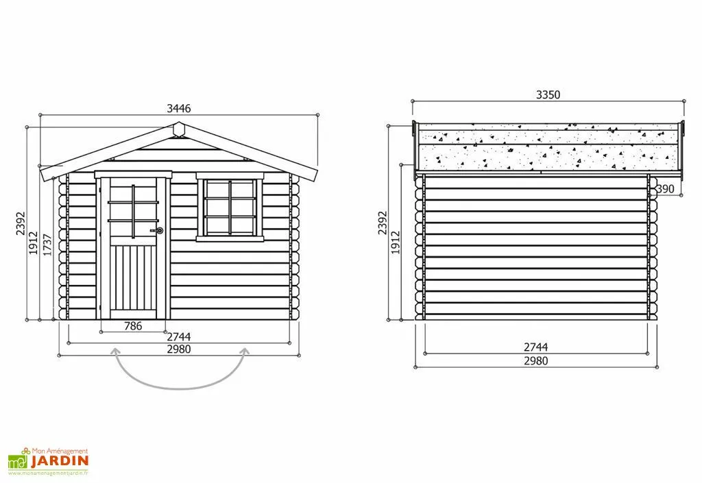 Solid Abri De Jardin En Bois Sologne 28 Mm - 9 M² Avec Toit à 2 Pans 4 Solid Abri De Jardin En Bois Sologne 28 Mm - 9 M² Avec Toit à 2 Pans – Image 2