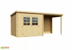 OLG Abri De Jardin En Bois D’Épicéa Brut Avec Auvent Sophy 10 M² 10 OLG Abri De Jardin En Bois D’Épicéa Brut Avec Auvent Sophy 10 M² -Abri et rangement boutique abri jardin bois sophy appenti