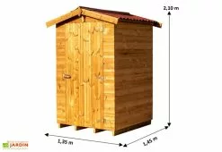 Habrita Abri De Jardin En Bois Traité THT Avec Plancher - 1,43 M² -Abri et rangement boutique abri jardin bois tht habrita 160x160cm 1