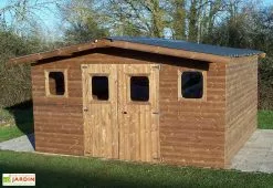 Habrita Abri De Jardin En Bois D’épicéa Traité Toit Bac Acier Thermabri – 12 M²