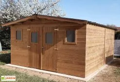 Habrita Abri De Jardin En Bois D’épicéa Traité Toit Bac Acier Thermabri – 20 M²