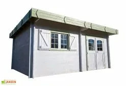 Habrita Abri De Jardin Bois 42 Mm Toit Plat Bac Acier (476x533cm)