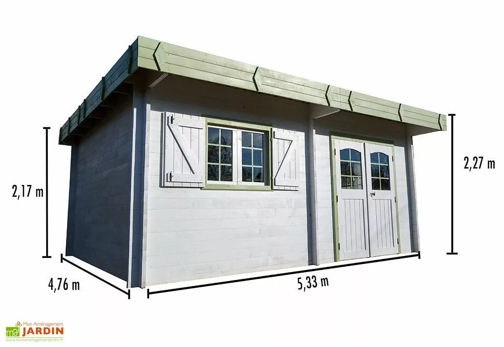 Habrita Abri De Jardin Bois 42 Mm Toit Plat Bac Acier (476x533cm) 4 Habrita Abri De Jardin Bois 42 Mm Toit Plat Bac Acier (476x533cm) – Image 2