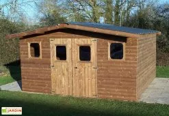 Habrita Abri De Jardin En Bois D’épicéa Traité Toit Bac Acier Thermabri – 16 M²