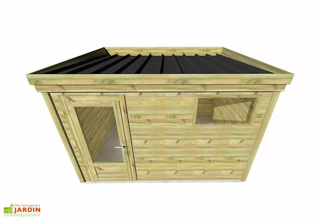 Abri Français Abri De Jardin En Bois De Pin Traité Et Toiture Bac Acier – 8,3 M² 4 Abri Français Abri De Jardin En Bois De Pin Traité Et Toiture Bac Acier – 8,3 M² – Image 2