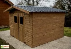 Habrita Abri De Jardin En Bois D’épicéa Traité Toit Bac Acier Thiers – 5,05 M²