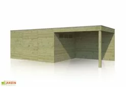 Gardenas Abri De Jardin En Bois Traité Autoclave Avec Auvent -Abri et rangement boutique abri jardin bois traitement