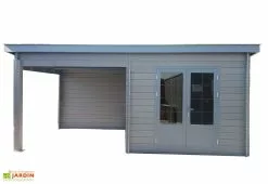 Green Outside Abri De Jardin Composite Toit Plat + Auvent – Actual 6 X 3 M Gris Anthracite