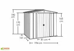 Abri De Jardin En Métal Gris Spacemaker Acier Galvanisé – 3 M² -Abri et rangement boutique abri jardin metal acier galvanise spacemaker 65 2