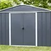 Yardmaster Abri De Jardin Acier Galvanisé Anthracite 137 X 202 Cm 2,77 M²