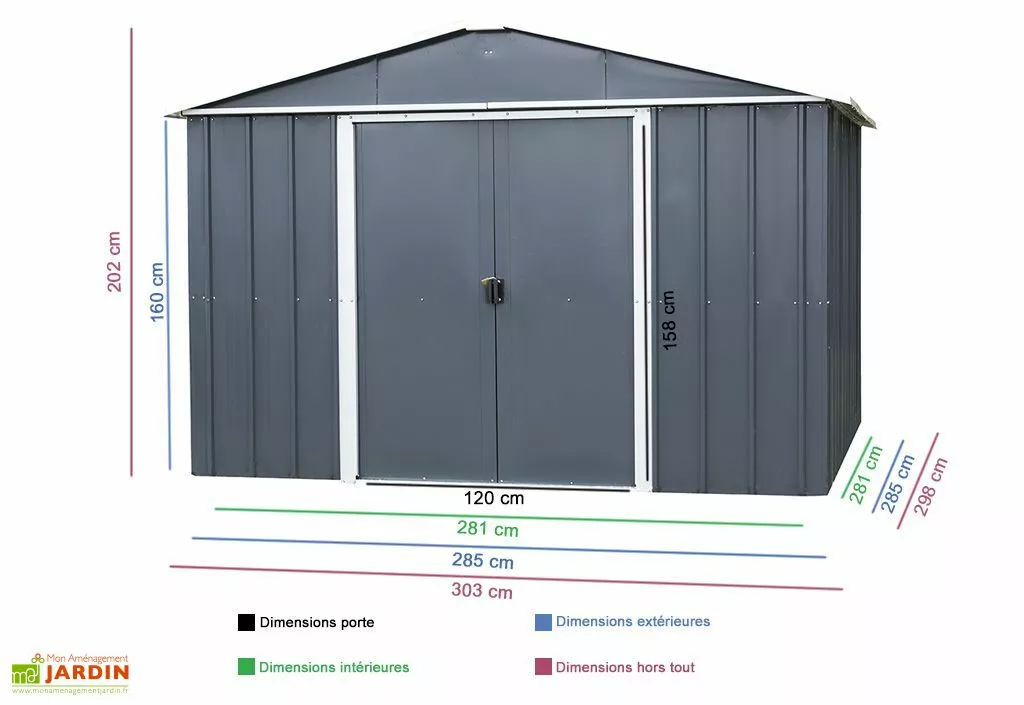 Yardmaster Abri De Jardin Acier Galvanisé Anthracite 298 X 303 Cm 9,03 M² 6 Yardmaster Abri De Jardin Acier Galvanisé Anthracite 298 X 303 Cm 9,03 M² – Image 4