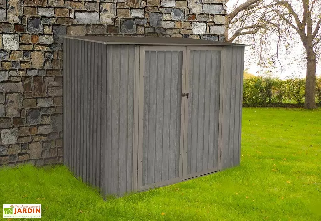Chalêt-Jardin Abri De Jardin En Métal Monopente Look Bois Vieilli 3,17 M² 3 Chalêt-Jardin Abri De Jardin En Métal Monopente Look Bois Vieilli 3,17 M²