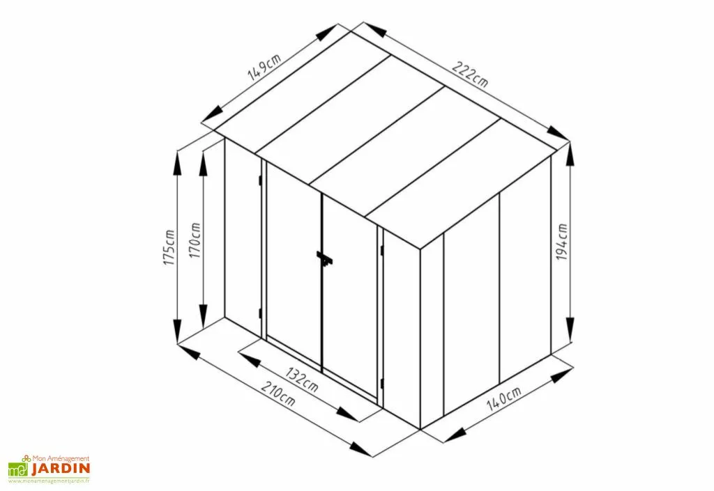 Chalêt-Jardin Abri De Jardin En Métal Monopente Look Bois Vieilli 3,17 M² 7 Chalêt-Jardin Abri De Jardin En Métal Monopente Look Bois Vieilli 3,17 M² – Image 5